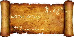 Nübl Ákos névjegykártya